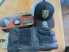 Men’s gift, Las Vegas, Knights ball cap, men’s extra large, insulated Burton gloves